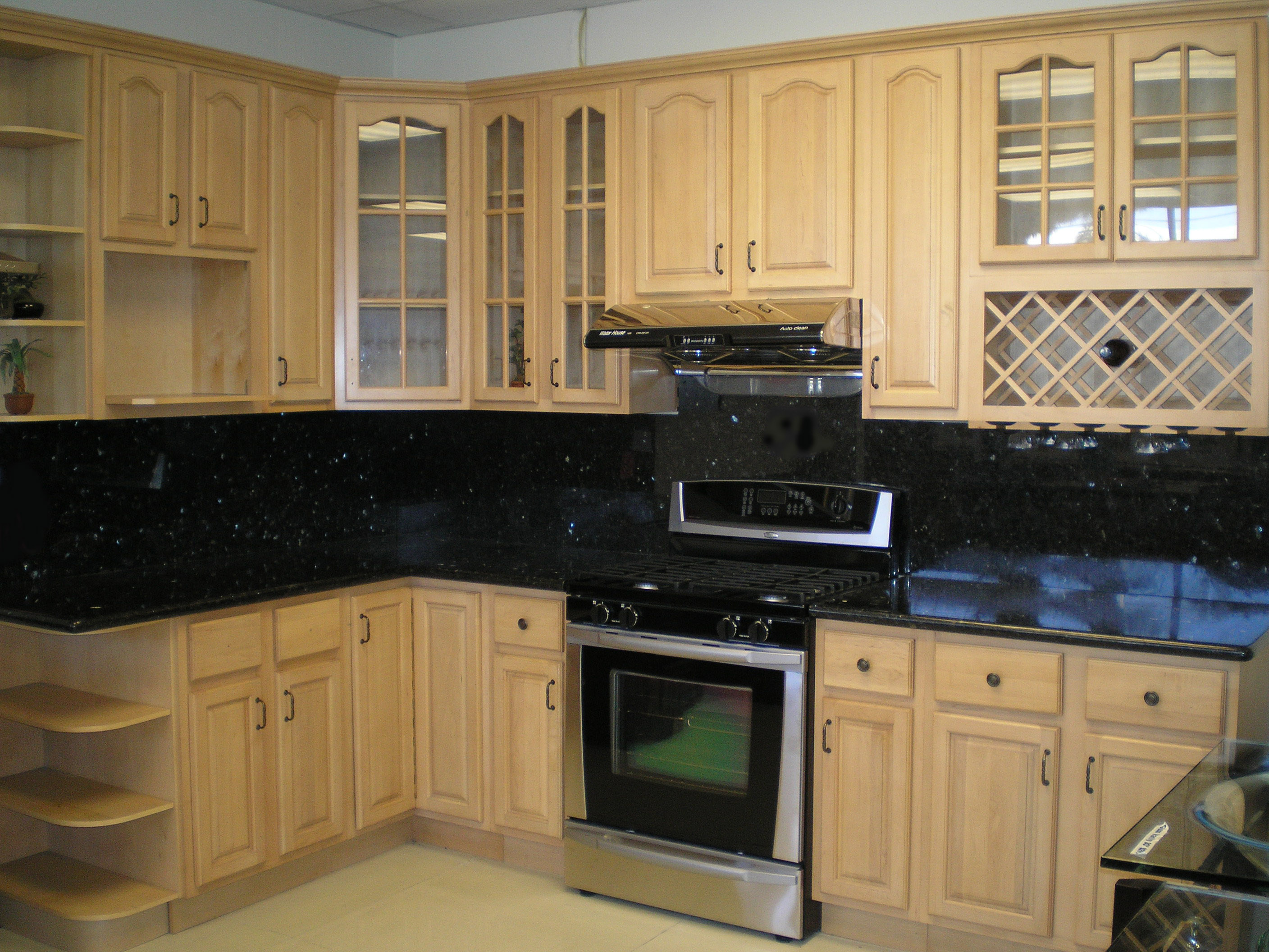 stained maple kitchen cabinets